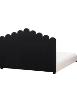 Beliani Betten & Matratzen<Doppelbett VINCENNES in Rosa/Schwarz - (W) 185 x (H) 124 x (L) 213 cm