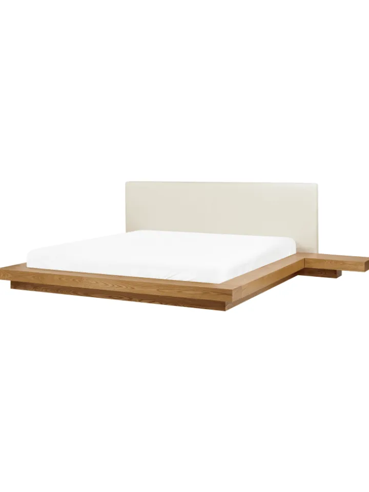 Beliani Betten & Matratzen<Doppelbett ZEN in Braun/Weiß - (W) 328 x (H) 86 x (L) 229 cm