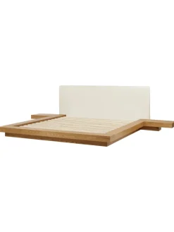 Beliani Betten & Matratzen<Doppelbett ZEN in Braun/Weiß - (W) 328 x (H) 86 x (L) 229 cm
