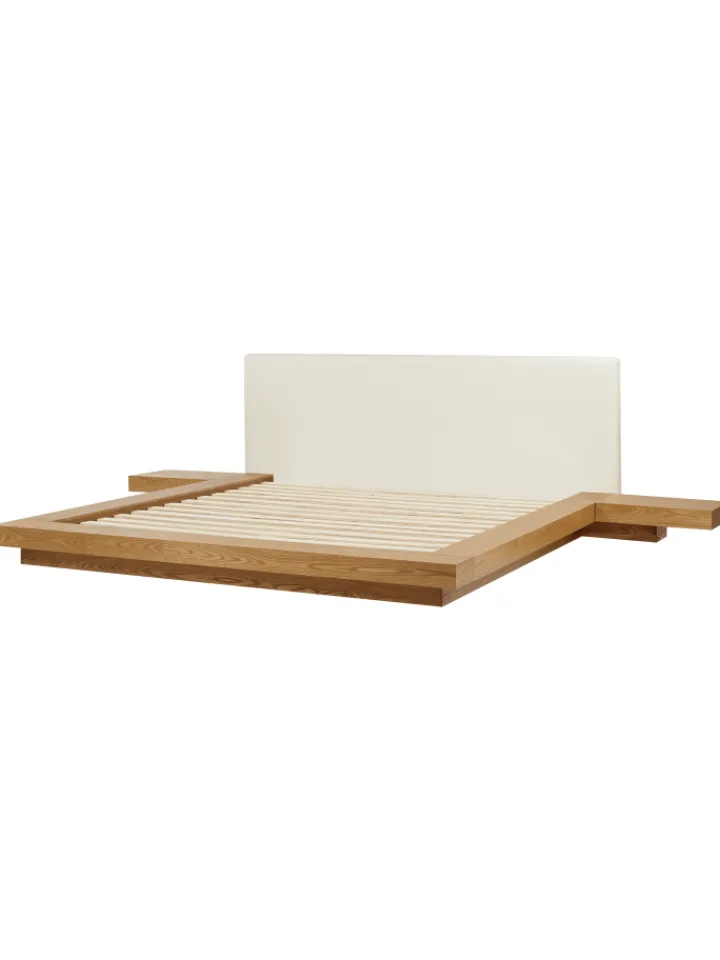 Beliani Betten & Matratzen<Doppelbett ZEN in Braun/Weiß - (W) 328 x (H) 86 x (L) 229 cm