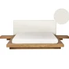 Beliani Betten & Matratzen<Doppelbett ZEN in Braun/Weiß - (W) 308 x (H) 86 x (L) 229 cm
