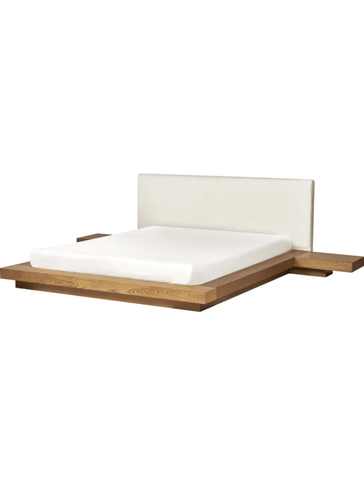 Beliani Betten & Matratzen<Doppelbett ZEN in Braun/Weiß - (W) 308 x (H) 86 x (L) 229 cm