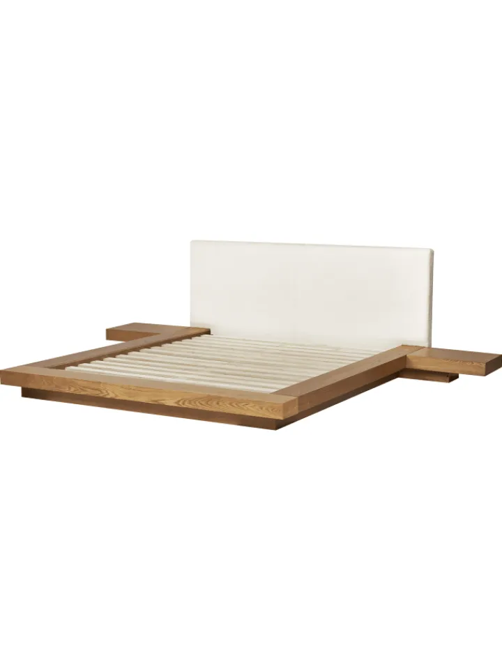 Beliani Betten & Matratzen<Doppelbett ZEN in Braun/Weiß - (W) 308 x (H) 86 x (L) 229 cm
