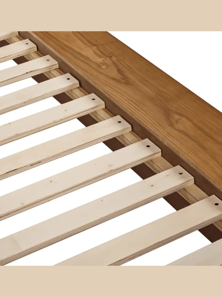Beliani Betten & Matratzen<Doppelbett ZEN in Braun/Weiß - (W) 308 x (H) 86 x (L) 229 cm