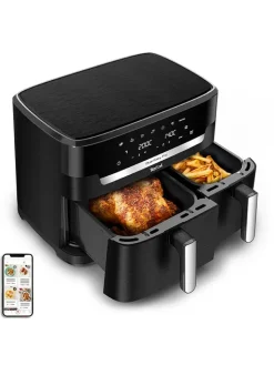 Tefal Küchenelektronik<Doppelkammer-Heißluftfritteuse EY9428E0 "XXL Dual Easy Fry" in Schwarz - 11 l