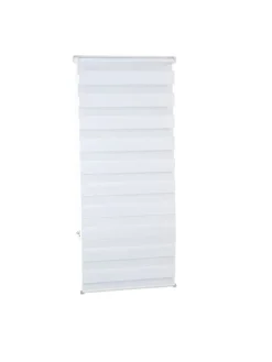 relaxdays Gardinen, Jalousien & Rollos<Doppelrollo Klemmfix in Weiß - (B)56 x (H)156 cm