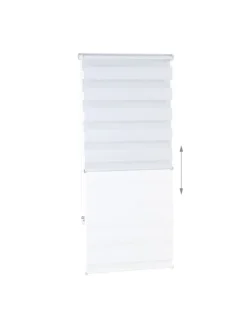 relaxdays Gardinen, Jalousien & Rollos<Doppelrollo Klemmfix in Weiß - (B)56 x (H)156 cm