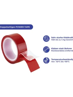 Maximex Weitere Haushaltshelfer<Doppelseitiges Klebeband in Rot - (L)150 x (B)2 cm