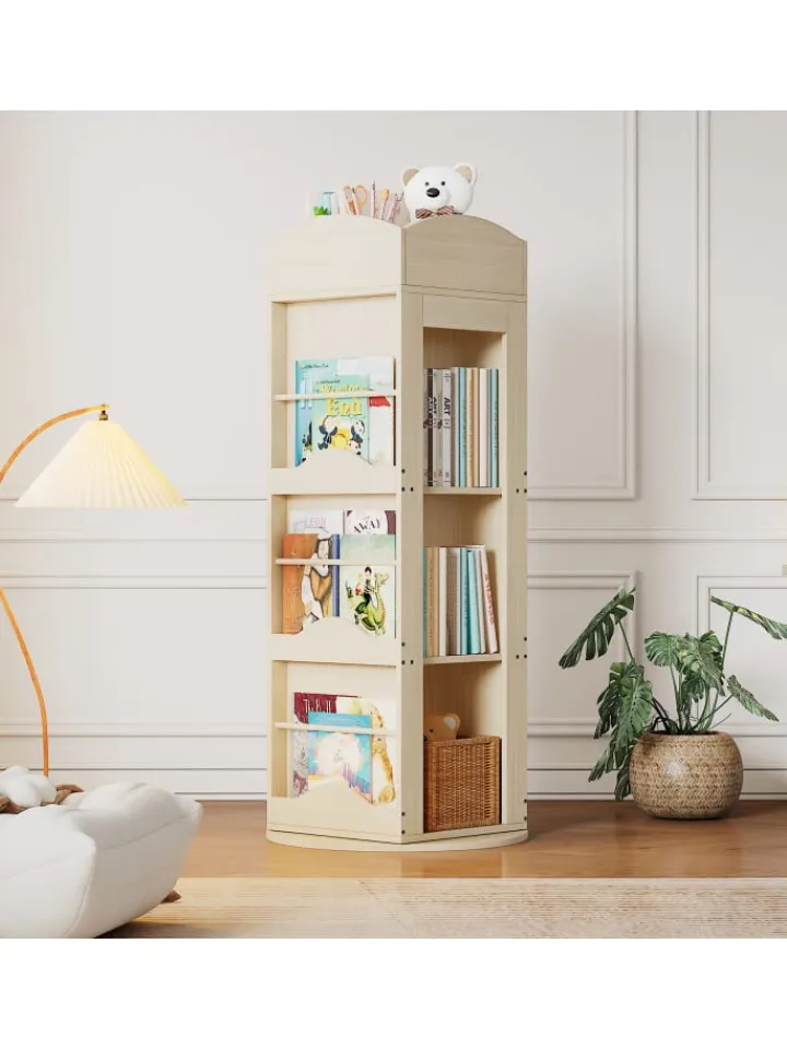 ABRIHOME Regale & Schränke<Drehbares Bücherregal mit 360-Grad-Drehfunktion 142×63×63 cm