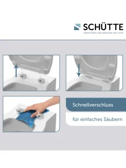 Franz Joseph Schütte Badaccessoires<Duroplast WC-Sitz GREY HEXAGONS, mit Absenkautomatik und Schnellverschluss