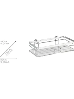 Wenko Badmöbel|Badezimmermöbel<Duschablage in Silber - (B)24 x (H)6,5 x (T)13 cm