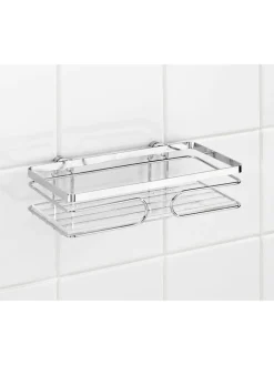 Wenko Badmöbel|Badezimmermöbel<Duschablage in Silber - (B)24 x (H)6,5 x (T)13 cm