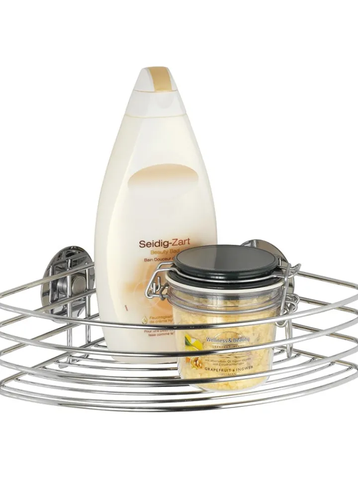 Wenko Badmöbel|Badezimmermöbel<Duschablage in Silber - (B)26,5 x (H)10,5 x (T)20 cm