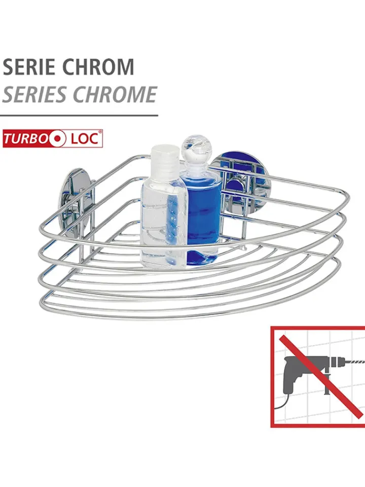 Wenko Badmöbel|Badezimmermöbel<Duschablage in Silber - (B)26,5 x (H)10,5 x (T)20 cm