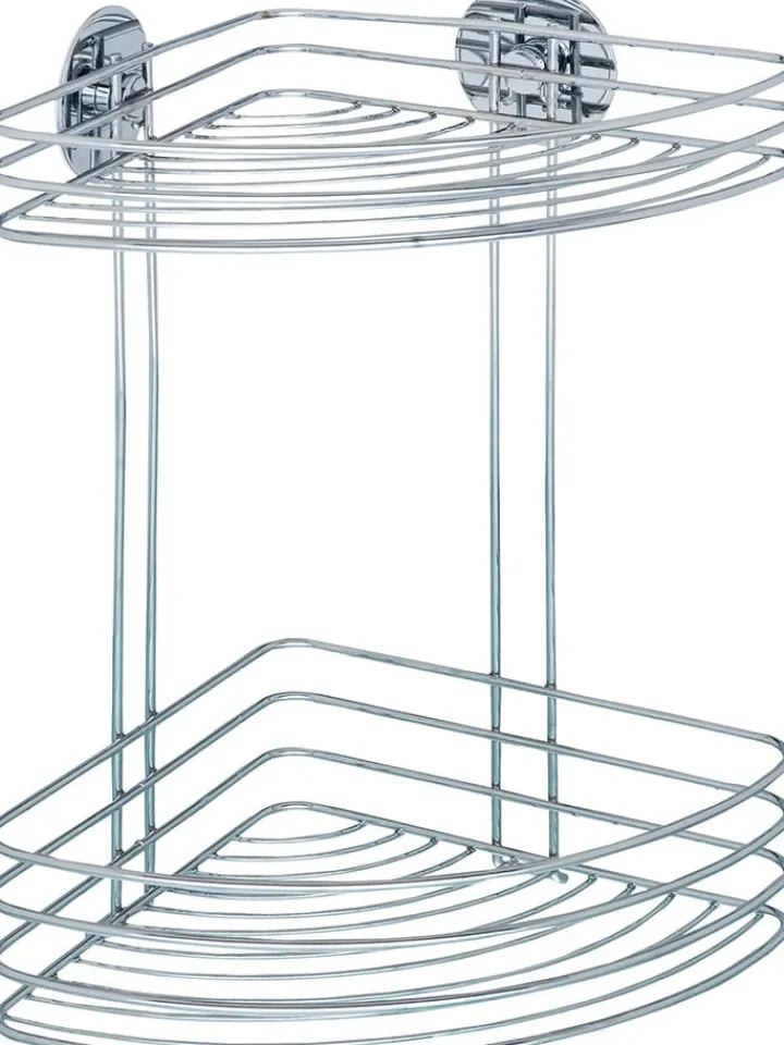 Wenko Badmöbel|Badezimmermöbel<Duschablage in Silber - (B)26,5 x (H)33 x (T)20 cm