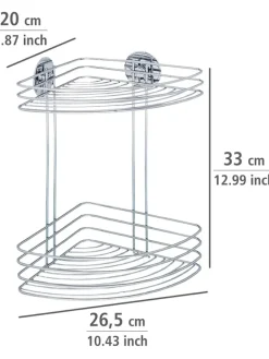 Wenko Badmöbel|Badezimmermöbel<Duschablage in Silber - (B)26,5 x (H)33 x (T)20 cm