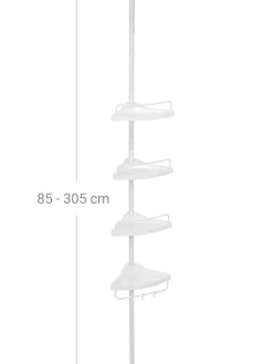 Songmics Badaccessoires<Duschablage in Weiß - 85-305 cm