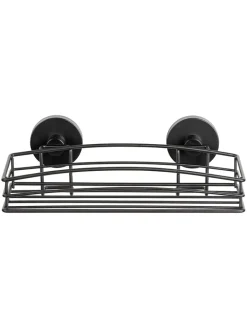 Wenko Badmöbel|Badezimmermöbel<Duschablage "Vacuum-Loc Bari" in Schwarz - (B)26 x (H)6,5 x (T)14 cm