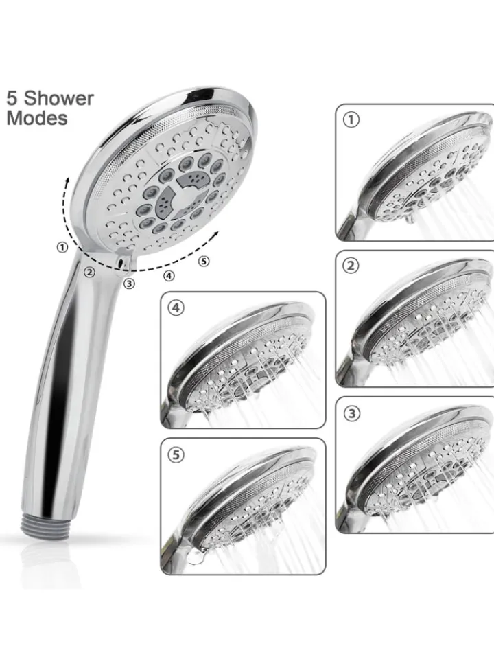 Intirilife Badarmaturen<Duschkopf Handbrause in Silber