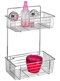Wenko Badezimmermöbel|Badmöbel<Duschregal "Vacuum-Loc Bari" in Silber - (B)26 x (H)38 x (T)17 cm