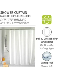 Wenko Gardinen, Jalousien & Rollos<Duschvorhang in Weiß - (L)200 x (B)120 cm