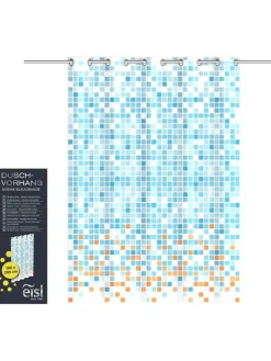 Schütte Badtextilien|Gardinen, Jalousien & Rollos<Duschvorhang "Mosaik" in Blau/ Orange - (B)180 x (H)200 cm