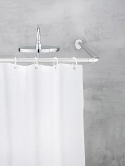 Wenko Badaccessoires<Duschvorhang-Winkelstange in Silber