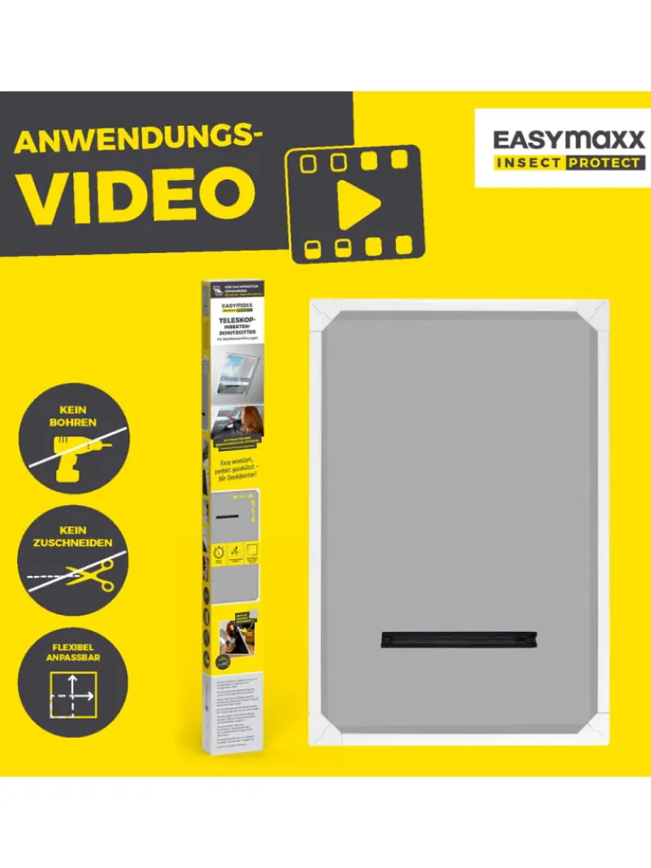 EASYmaxx Weitere Haushaltshelfer<Insect Protect Teleskop-Insektenschutzgitter für Dachfenster
