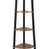 SONGMICS Regale & Schränke<Eckenregal in Braun/ Schwarz - (B)34 x (H)125 x (T)34 cm