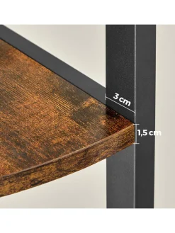 Songmics Regale & Schränke<Eckregal in Braun/ Schwarz - (B)30 x (H)150 x (T)30 cm