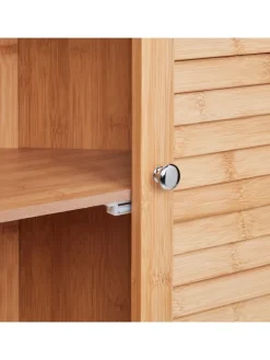 relaxdays Badmöbel|Badezimmermöbel<Eckschrank in Natur - (B)58 x (H)92 x (T)30 cm