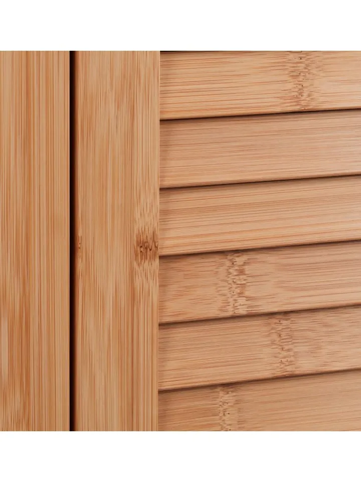 relaxdays Badmöbel|Badezimmermöbel<Eckschrank in Natur - (B)58 x (H)92 x (T)30 cm