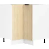 VCM Regale & Schränke<Eckschrank Küchenschrank Unterschrank Küche Fasola in Weiß / Honig-Eiche
