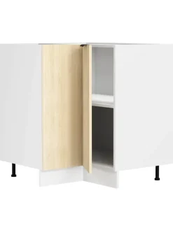 VCM Regale & Schränke<Eckschrank Küchenschrank Unterschrank Küche Fasola in Weiß / Honig-Eiche
