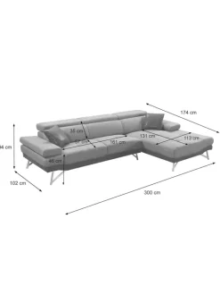 MCW Möbel-Sets<Ecksofa H92, Rechts, braun