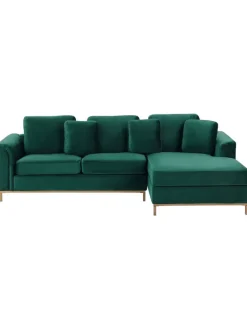Beliani Sitzmöbel<Ecksofa OSLO in Grün - (W) 270 x (H) 64 x (L) 151 cm