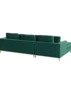 Beliani Sitzmöbel<Ecksofa OSLO in Grün - (W) 270 x (H) 64 x (L) 151 cm