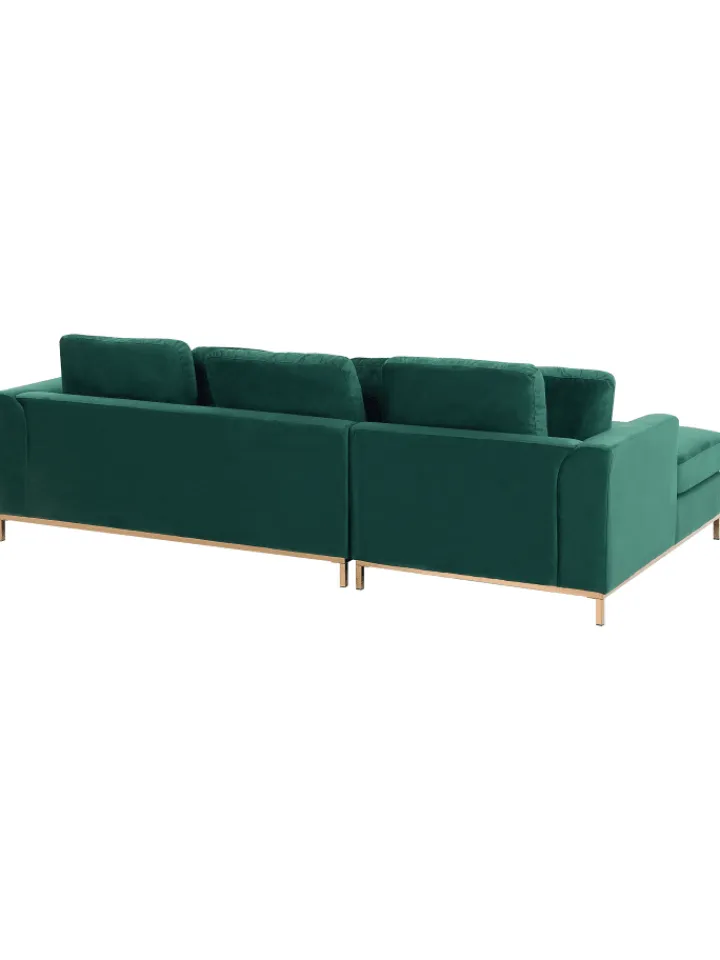 Beliani Sitzmöbel<Ecksofa OSLO in Grün - (W) 270 x (H) 64 x (L) 151 cm