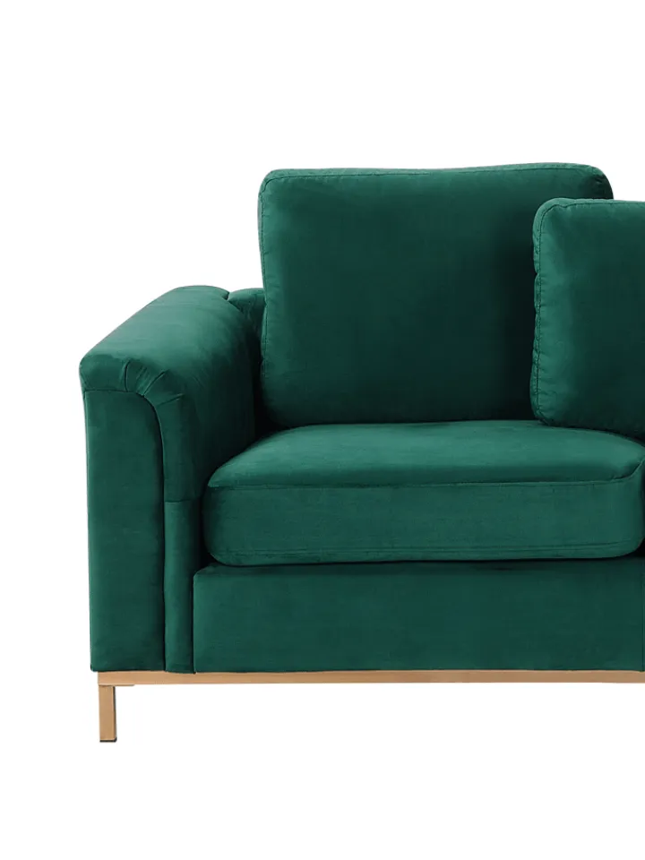 Beliani Sitzmöbel<Ecksofa OSLO in Grün - (W) 270 x (H) 64 x (L) 151 cm