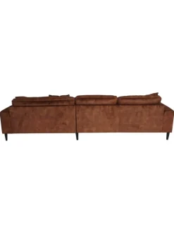 MCW Möbel-Sets<Ecksofa 3-Sitzer J54, Samt rost-rot