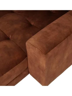 MCW Möbel-Sets<Ecksofa 3-Sitzer J54, Samt rost-rot
