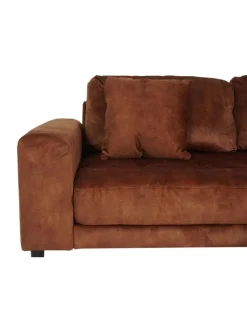 MCW Möbel-Sets<Ecksofa 3-Sitzer J54, Samt rost-rot