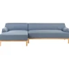 Beliani Sitzmöbel<Ecksofa SOSJO in Blau/Braun - (W) 251 x (H) 74 x (L) 132 cm