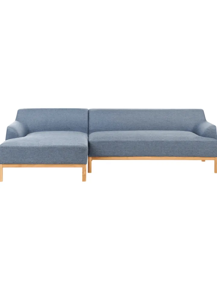 Beliani Sitzmöbel<Ecksofa SOSJO in Blau/Braun - (W) 251 x (H) 74 x (L) 132 cm