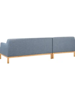 Beliani Sitzmöbel<Ecksofa SOSJO in Blau/Braun - (W) 251 x (H) 74 x (L) 132 cm