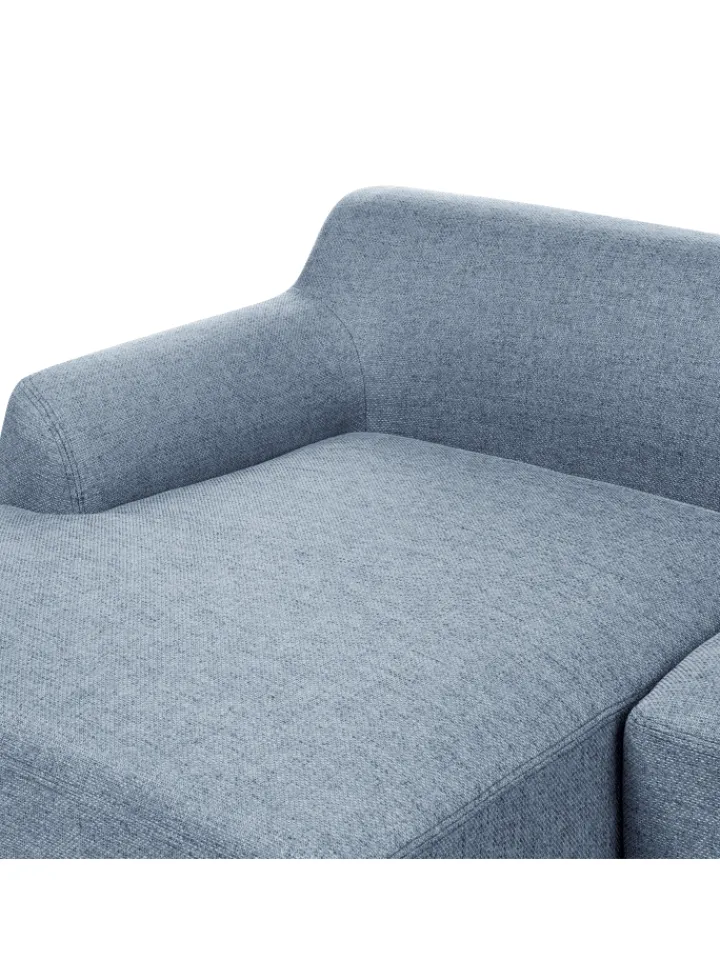 Beliani Sitzmöbel<Ecksofa SOSJO in Blau/Braun - (W) 251 x (H) 74 x (L) 132 cm