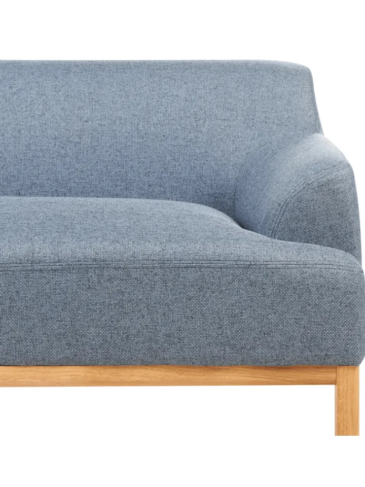 Beliani Sitzmöbel<Ecksofa SOSJO in Blau/Braun - (W) 251 x (H) 74 x (L) 132 cm
