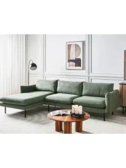 Beliani Sitzmöbel<Ecksofa VINTERBRO in Grün/Schwarz - (W) 279 x (H) 86 x (L) 162 cm