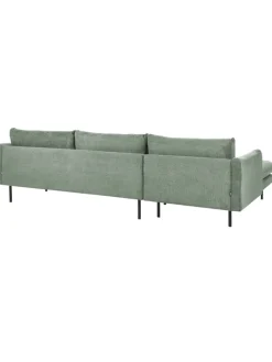 Beliani Sitzmöbel<Ecksofa VINTERBRO in Grün/Schwarz - (W) 279 x (H) 86 x (L) 162 cm