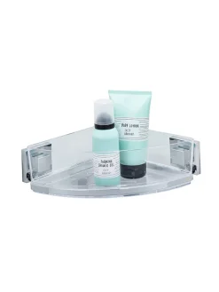 Wenko Badmöbel|Badezimmermöbel<Edelstahl-Eckablage "Quadro" - (B)28 x (H)8,5 x (T)19,5 cm
